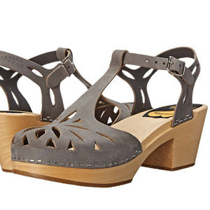 Swedish Hasbeens Lacy Sandal Dusty Blue Sz 38